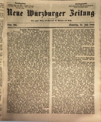 Neue Würzburger Zeitung Samstag 25. Juli 1840