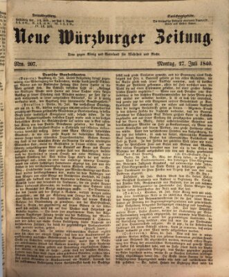 Neue Würzburger Zeitung Montag 27. Juli 1840