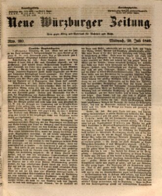 Neue Würzburger Zeitung Mittwoch 29. Juli 1840