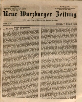 Neue Würzburger Zeitung Freitag 7. August 1840