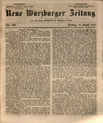 Neue Würzburger Zeitung Dienstag 18. August 1840