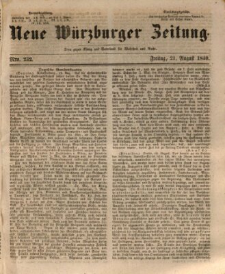 Neue Würzburger Zeitung Freitag 21. August 1840