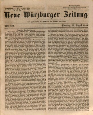 Neue Würzburger Zeitung Sonntag 23. August 1840