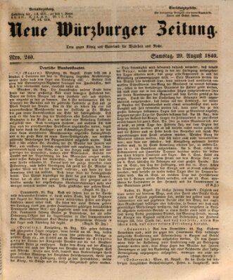 Neue Würzburger Zeitung Samstag 29. August 1840