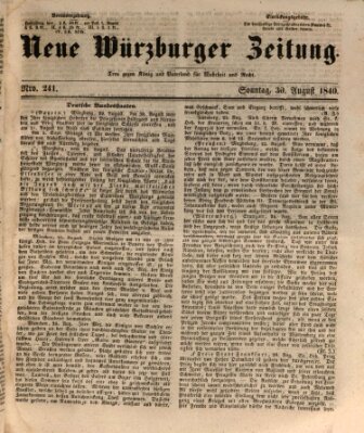 Neue Würzburger Zeitung Sonntag 30. August 1840