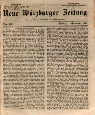 Neue Würzburger Zeitung Dienstag 1. September 1840