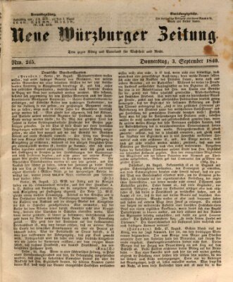 Neue Würzburger Zeitung Donnerstag 3. September 1840