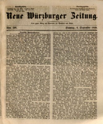 Neue Würzburger Zeitung Sonntag 6. September 1840