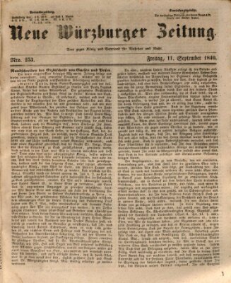 Neue Würzburger Zeitung Freitag 11. September 1840