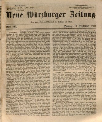 Neue Würzburger Zeitung Sonntag 13. September 1840