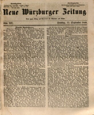 Neue Würzburger Zeitung Dienstag 15. September 1840