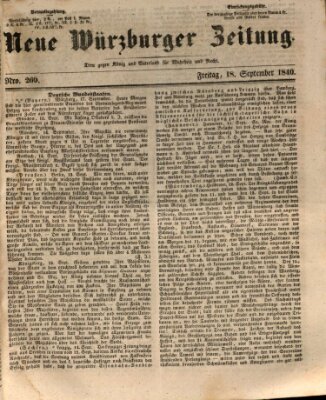 Neue Würzburger Zeitung Freitag 18. September 1840