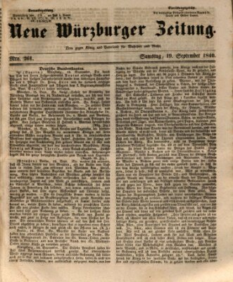 Neue Würzburger Zeitung Samstag 19. September 1840