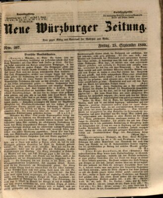 Neue Würzburger Zeitung Freitag 25. September 1840