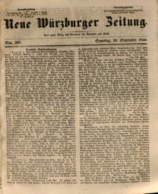 Neue Würzburger Zeitung Samstag 26. September 1840