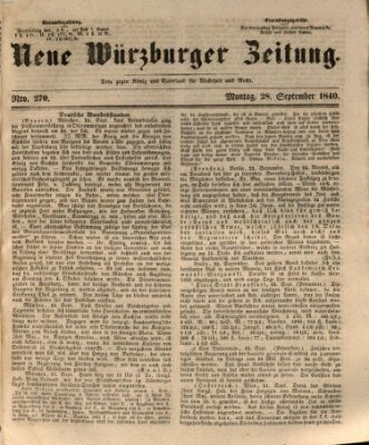 Neue Würzburger Zeitung Montag 28. September 1840