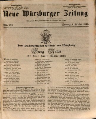 Neue Würzburger Zeitung Sonntag 4. Oktober 1840