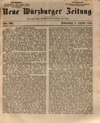 Neue Würzburger Zeitung Donnerstag 8. Oktober 1840