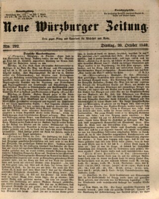 Neue Würzburger Zeitung Dienstag 20. Oktober 1840