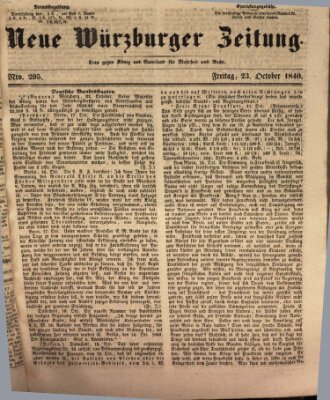 Neue Würzburger Zeitung Freitag 23. Oktober 1840