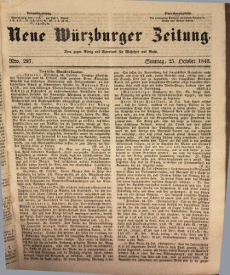 Neue Würzburger Zeitung Sonntag 25. Oktober 1840