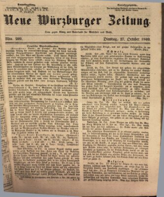 Neue Würzburger Zeitung Dienstag 27. Oktober 1840