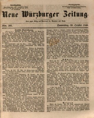 Neue Würzburger Zeitung Donnerstag 29. Oktober 1840