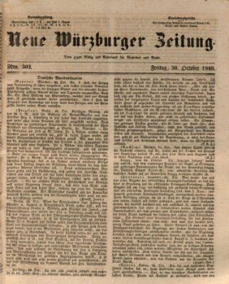 Neue Würzburger Zeitung Freitag 30. Oktober 1840