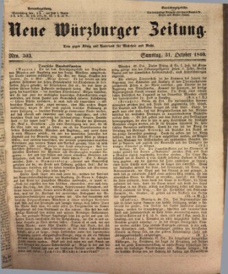 Neue Würzburger Zeitung Samstag 31. Oktober 1840