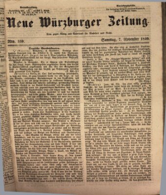 Neue Würzburger Zeitung Samstag 7. November 1840