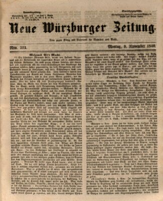 Neue Würzburger Zeitung Montag 9. November 1840