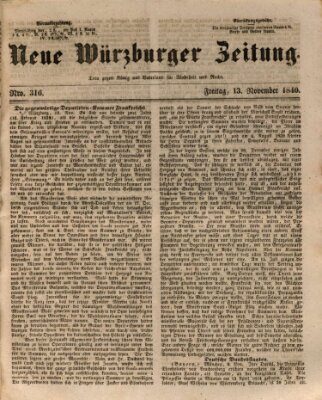 Neue Würzburger Zeitung Freitag 13. November 1840