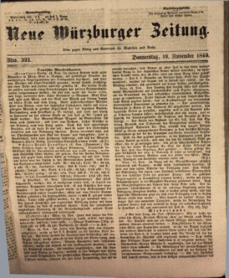 Neue Würzburger Zeitung Donnerstag 19. November 1840