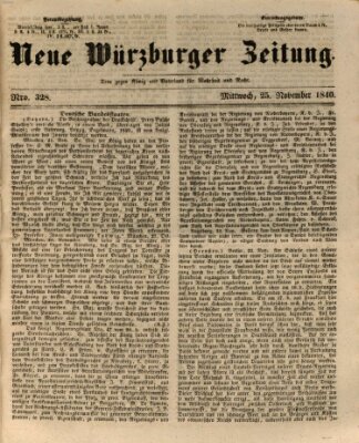 Neue Würzburger Zeitung Mittwoch 25. November 1840