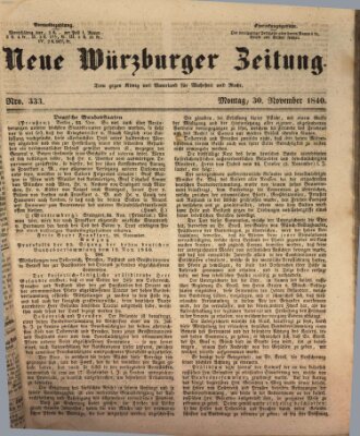 Neue Würzburger Zeitung Montag 30. November 1840