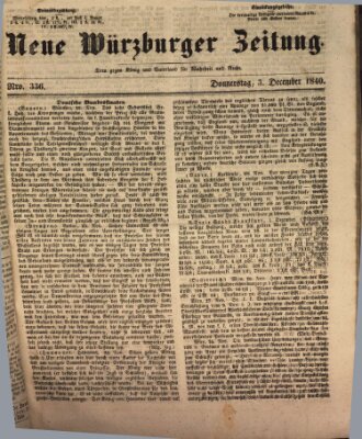 Neue Würzburger Zeitung Donnerstag 3. Dezember 1840