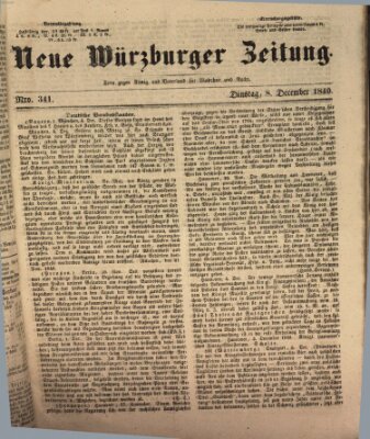 Neue Würzburger Zeitung Dienstag 8. Dezember 1840