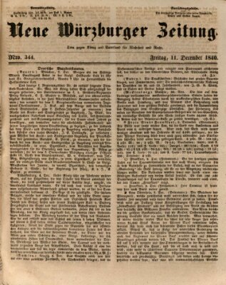 Neue Würzburger Zeitung Freitag 11. Dezember 1840