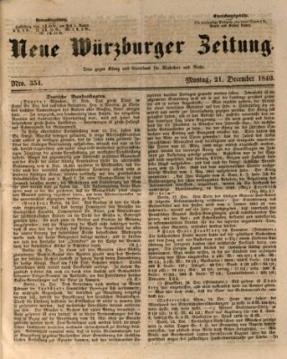 Neue Würzburger Zeitung Montag 21. Dezember 1840