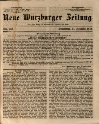 Neue Würzburger Zeitung Donnerstag 24. Dezember 1840