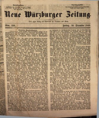 Neue Würzburger Zeitung Freitag 25. Dezember 1840