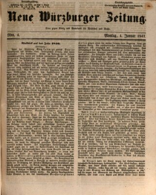 Neue Würzburger Zeitung Montag 4. Januar 1841