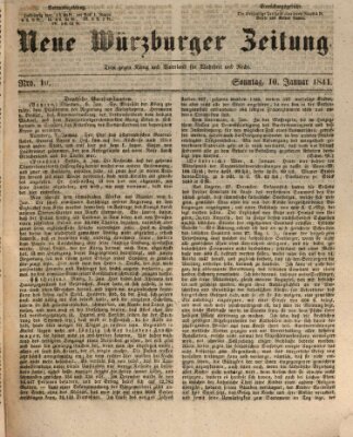 Neue Würzburger Zeitung Sonntag 10. Januar 1841