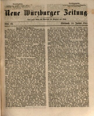 Neue Würzburger Zeitung Mittwoch 13. Januar 1841