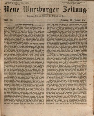 Neue Würzburger Zeitung Dienstag 19. Januar 1841