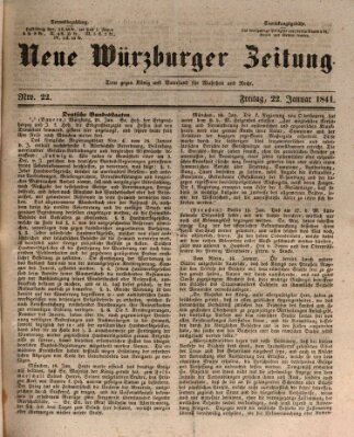 Neue Würzburger Zeitung Freitag 22. Januar 1841