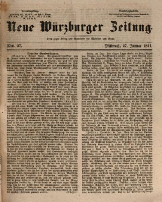 Neue Würzburger Zeitung Mittwoch 27. Januar 1841