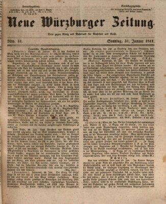 Neue Würzburger Zeitung Sonntag 31. Januar 1841