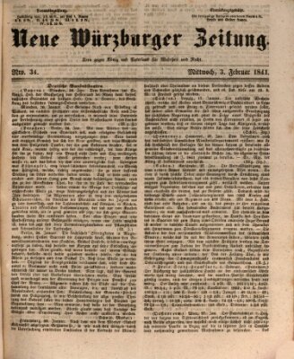 Neue Würzburger Zeitung Mittwoch 3. Februar 1841