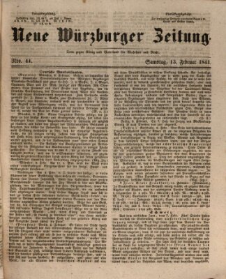 Neue Würzburger Zeitung Samstag 13. Februar 1841